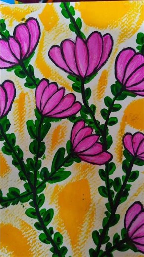 Blooming art | flowers & leaves | painting | beginner