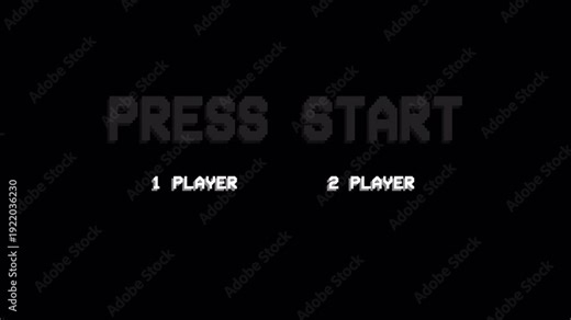 8 Bit Press Start Player Select Screen Motion Graphic Loop 4k video animation seamless loop