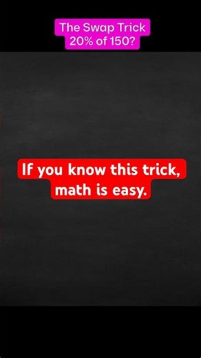 The swap trick! Simple numbers. Smart thinking. #maths #percentage #mathtricks #mathreel