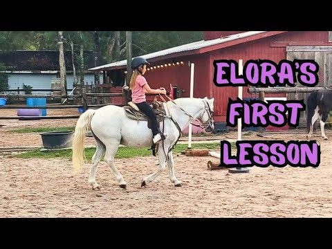 Elora's First Horseback Riding Lesson!