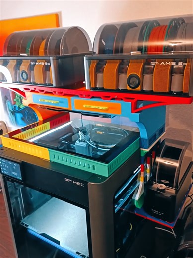 Partie 2! Regarde jusqu'à la fin le résultat ! Comme promis voici le résultat final de tout mes modules d'amélioration pour ma H2C , certains seraient intéressés pour que je poste les STL sur Makerworld ?