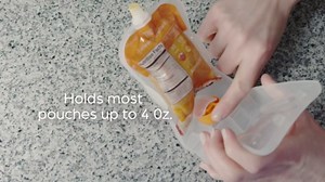 Dreambaby Pouch Pal Self-Feeding Baby Food Pouch Holder - No Squeeze, No Spill, No Mess Reusable Container for Baby Led Weaning