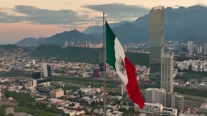 sunset mexican flag monterrey nuevo leon
