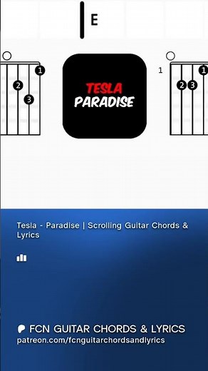 Tesla - Paradise Scrolling Guitar Chords & Lyrics #tesla #rock #tutorial #guitarra #musica #bass