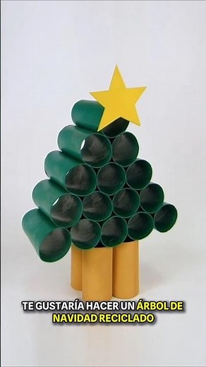 Christmas tree made with toilet paper rolls 🎄♻️ #christmas2025 #creativeupcycling
