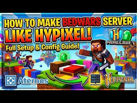 How to Make Bedwars Server in Minecraft | Make Bedwars Server LikeHypixel in Aternos |Pe + Java