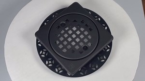 4 Inch Drain Grate Kit Compatible with Schluter Kerdi-Drain Flange Square Shower Floor Drain SS304 Stainless Steel and ABS Material - CUPC Certification, Matte Black