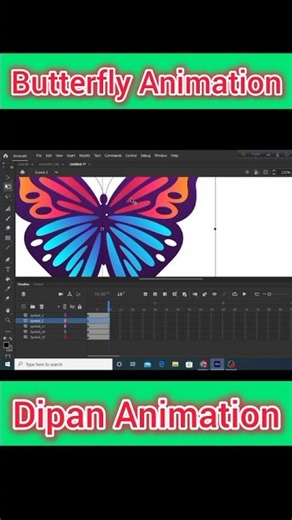 How to create butterfly Animation in Adobe Animate cc // Dipan Animation #animate #animationblock
