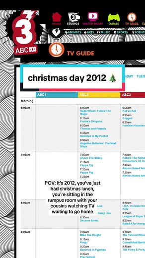 so real (…..no literally it’s the real TV lineup from 2012!) 🤯 #abcz #growingupaussie