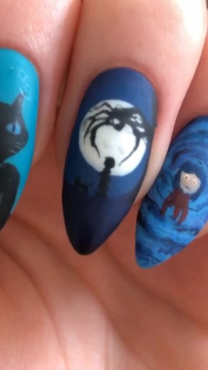 Coraline Nail Art Ideas and Inspiration