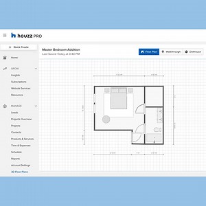 Use Houzz Pro 3D Floor Planner to help clients visualize the spaces you design. Capture accurate room dimensions and features, edit them, then tour clients in 2D or 3D, with walkthrough and dollhouse views. Check out all the features included in Houzz Pro today. | Houzz Pro