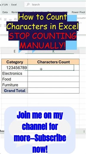 How to use LEN Function in Excel (Character Count) Stop Counting Characters Manually! #shorts #excel