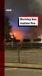 Bus fire at Burnley bus station