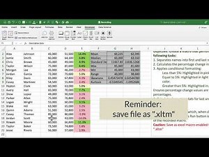 Macros Recording in Excel