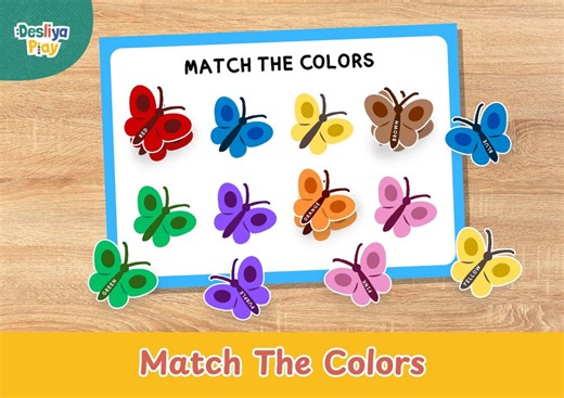 Butterfly Color Matching Worksheet for Kids | Montessori Acitivity | Toddler Color Recognition PDF - Etsy