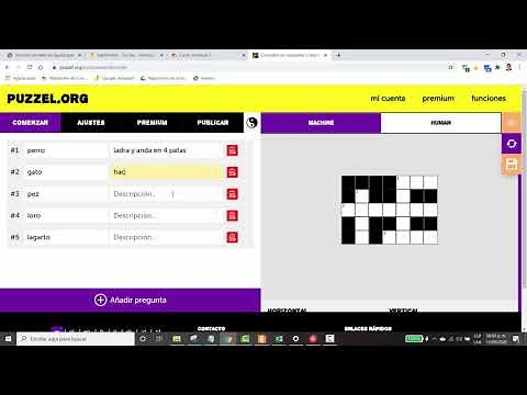Crear un Crucigrama en puzzle org