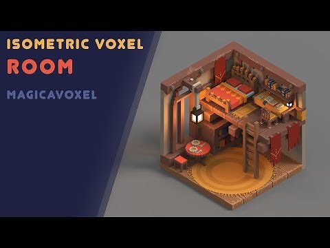 Isometric voxel room in MagicaVoxel