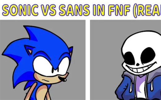 sonic vs sans in friday night funkin' real!!!