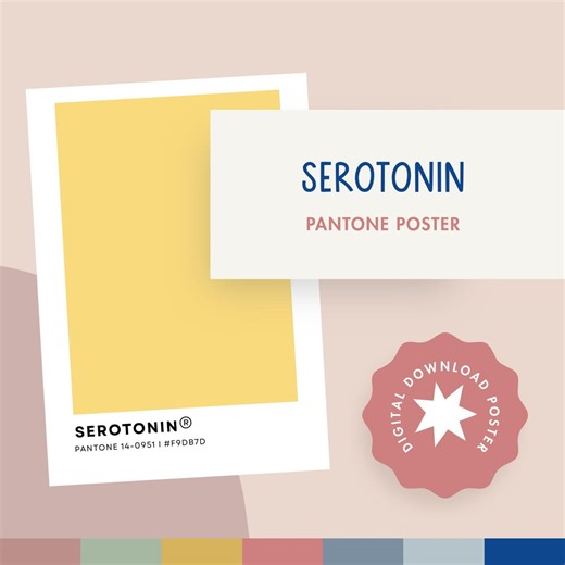 Serotonin Molecule Pantone Poster, Wall Art, Mental Health Print, Chemistry Gift, Medical Student Decor, Psychology Poster, Digital Download - Etsy