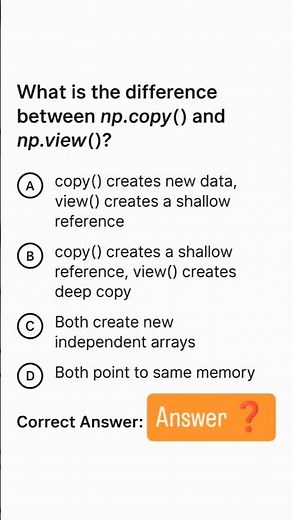 np.view vs np.copy #numpy #ml #dataanalysis #datascientist #python #100daysofcode