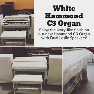 Custom white Hammond C3 & Leslie Speaker. Call 800-986-6706 for price Finance for $250-$300 Monthly | Hammond Organ Sale
