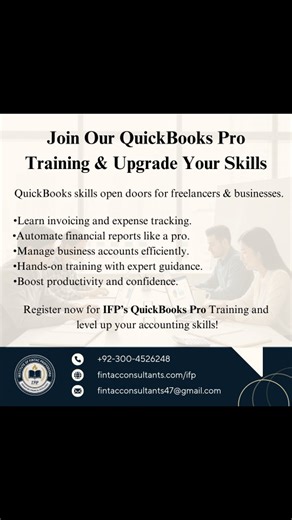 Institute of FinTac Professions on Instagram: "💻 QuickBooks Pro Training Learn practical QuickBooks and manage finances like a pro. Upgrade your skills with IFP today! 📞 WhatsApp: +92-300-4526248 🌐 fintacconsultants.com/ifp 📩 fintacconsultants47@gmail.com Institute of Fintac Professions #IFPInstitute #QuickBooks #AccountingSkills #BookkeepingTraining #CareerBoost #FinanceSkills"