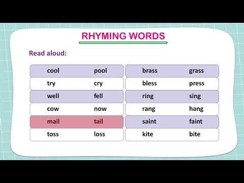 RHYMING WORDS | English Primer | UKG | Edu
