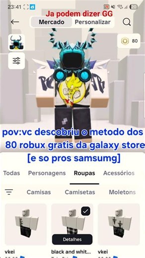 vc descobriu o metodo dos 80 robux gratis da galaxy store #roblox #robux #samsumg #galaxy #fypシ