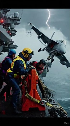 Hurricane-Force Winds Push Jets Toward the Edge on Aircraft Carrier 🚢💥