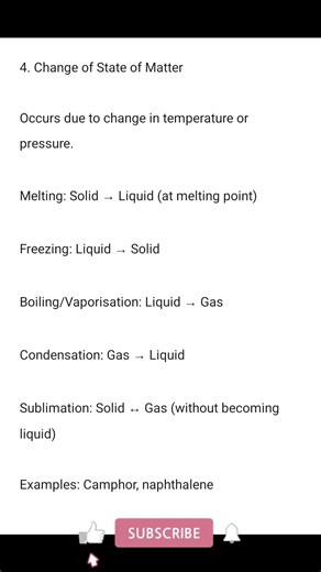 Class 9 Science Chemistry Ch- Matter in our surrounding one page and short notes #Shorts