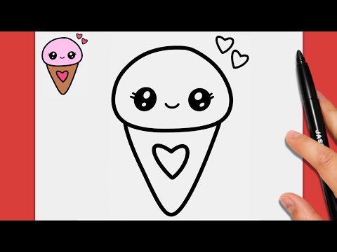 How to Draw a Cute Ice Cream Cone Step by Step | Easy Drawing for kids