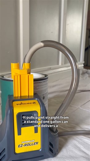 No more spills, no more mess 🙌 The PowerFlow EZ Roller pulls paint straight from the can for a smooth, drip-free painting experience 🪣🎨 @leslie.payne #DIY | Wagner Painting