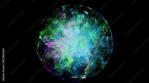 Glowing Mesmerizing Plasma Energy and electricity Sphere, exploding Particles flowing, Abstract Plexus, neutron and protons, hi-tech digital spherical magic ball, science fiction, 3d render