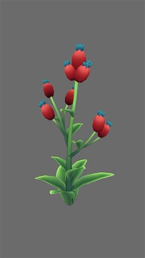 Stylized 3D Plant 🍒 #3d #3dmodeling #stylized #berries