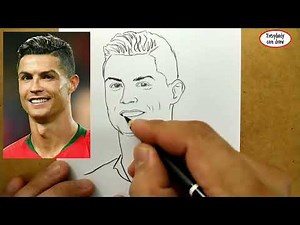 VERY EASY , How to draw cristiano ronaldo / cr7 from manchester united / learn drawing academy