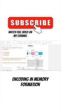 Encoding in Memory formation #psychologystudents