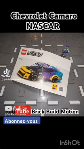 stop motion Chevrolet Camaro NASCAR. LEGO.