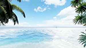 「ヤシと熱帯のビーチ。世界で最高のビーチ。ループビデオ晴れたビーチ。パームターコイズの海の背景に海。完璧な空と海の水。旅行、休日、夏のコンセプト。」の動画素材（ロイヤリティフリー）3448901537 | Shutterstock