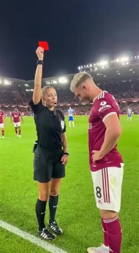 referee shows red card to player.#footballmoments #football #soccer #funnyfootball #footballfun