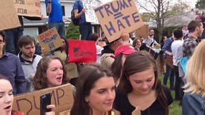 141K views · 975 reactions | Video: Protesters demonstrate outside Donald Trump's Rhode Island rally on Monday. | The Providence Journal | Facebook