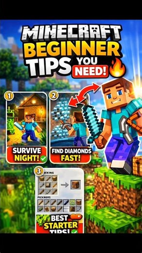 Minecraft Beginner Tips You NEED! 🔥