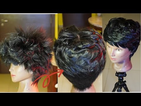 How-to Flat Iron Curls And Waves On A Short Synthetic Wig Using Low Heat Setting