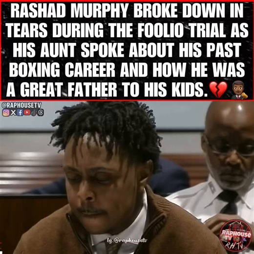 Rashad Murphy broke down in tears during the Foolio trial as his aunt spoke about his former boxing career and described him as a great father to his children 💔👨🏾‍⚖️