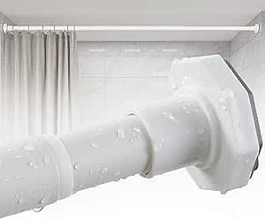 ALLZONE Tension Shower Curtain Rods No Drilling, 29 to 85 Inch, Spring Tension Curtain Rods for Windows, Adjustable Shower Rod for Bathroom, Heavy Duty Tension Rods Fits Various Wall Types, White