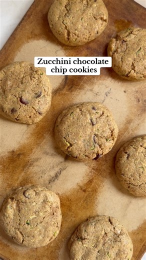 ZUCCHINI CHOCOLATE CHIP COOKIES. These are so good! Remember, we add zucchini to recipes for the texture... Not the healthiness or the taste. Zucchini takes on whatever flavor you’re cooking it with so you can’t even tell it’s in there. Four and five year-old approvea The baking time is going to depend on what type of pan you’re using... The stone had to be in for about 11 minutes. If you’re using a metal pan, it will probably be about eight. You’re looking just for a slightly golden outside and