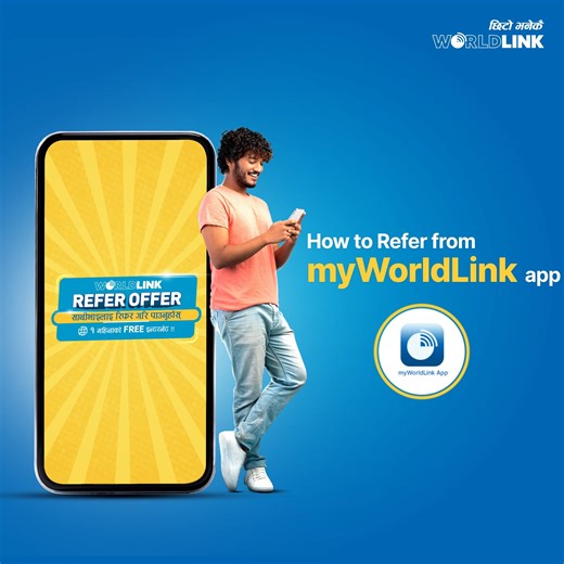 3.1K views · 876 reactions | Say goodbye to internet bills! Enjoy free internet with our Refer Offer. Watch our tutorial video and learn how to refer your friends and family through the myWorldLink app. Refer today and earn 30 days of FREE internet for both you and your referrals.Refer now: https://bit.ly/43fcDMl #ChitoBhanekaiWorldLink #WorldLink #WorldLinkCommunications #ReferOffer" | WorldLink Communications | Facebook