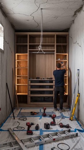How I turned a blank room into a closet #closetmakeover #diy