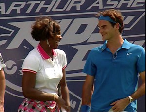 Arthur Ashe Kids Day is fast approaching. “We have G.O.A.T to go!” says Serena 🐐 to Roger 🐐. Secure your tickets for August 25 to see the funniest LOL moments with the biggest names in tennis. 🎥: 2007 US Open | US Open Tennis Championships