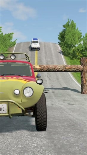 Giant Luxury Bus & Dump Truck vs Impossible Stop Trap - BeamNG Drive #shorts #beamng