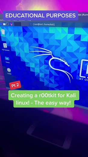 Pt 2 Creating a r00tkit for Kali Linux!! The easy way! EDUCATIONAL ONLY #pentesting #linux #cybersecurity #security #privacy #pc #tech #techtok